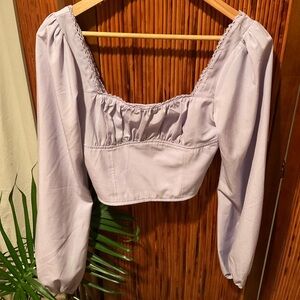 Lavender, XS, cropped blouse